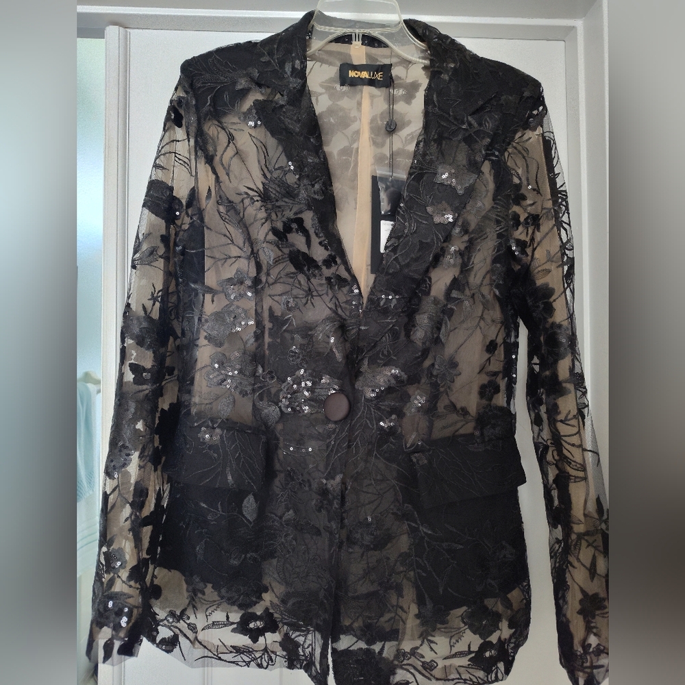 Fashion Nova Black Artistic Blazer